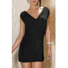 Chilirose Robe noire dos nu avec ornement
